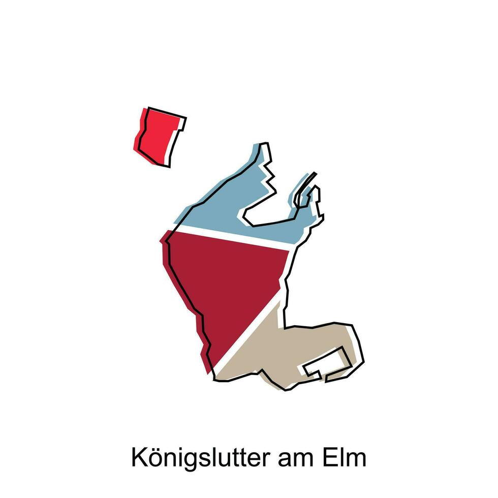 konigslutter am alm stad Karta illustration. förenklad Karta av Tyskland Land vektor design mall
