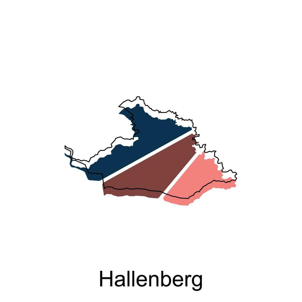 Hallenberg Stadt Karte Illustration Design, Welt Karte International Vektor Vorlage bunt mit Gliederung Grafik