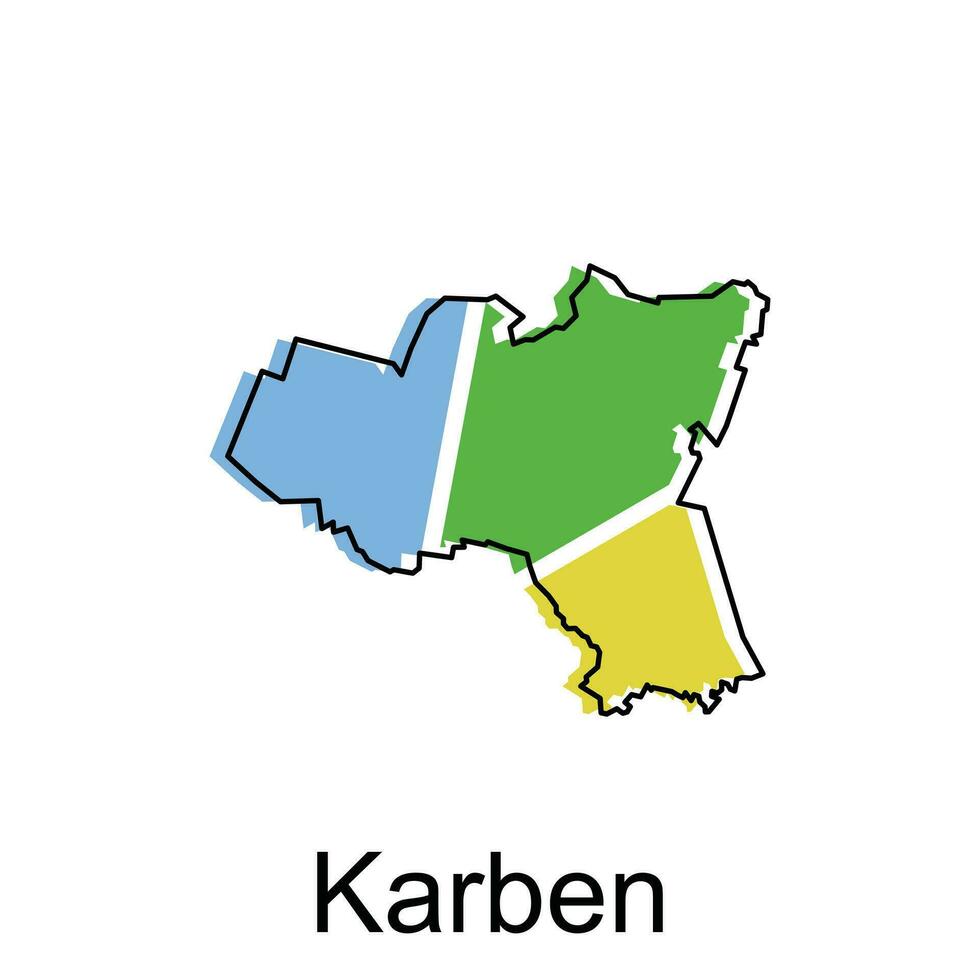 karben stad Karta illustration design, värld Karta internationell vektor mall färgrik med översikt grafisk