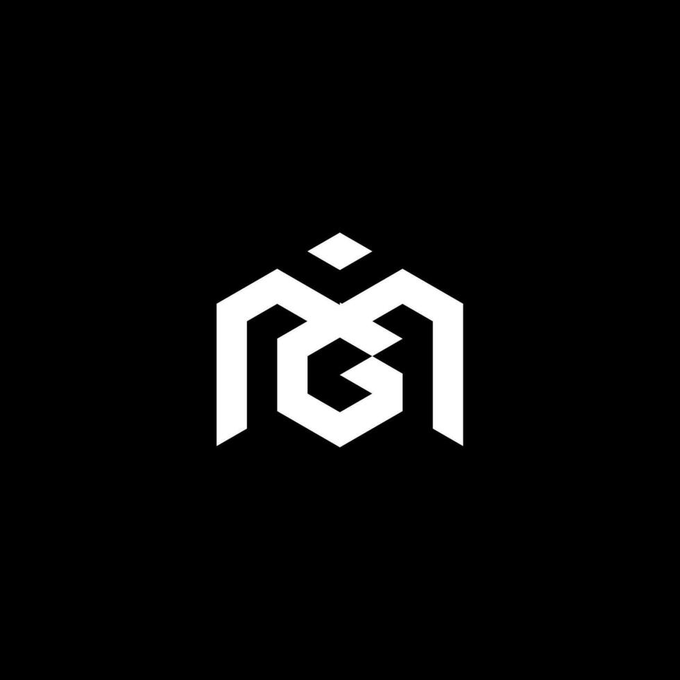 mg gm brev logotyp design polygon monogram sexhörning ikon mall vektor