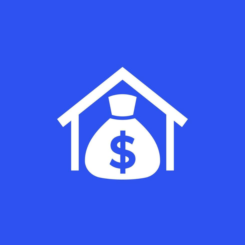 Hypothek Symbol, Haus und Geld Vektor