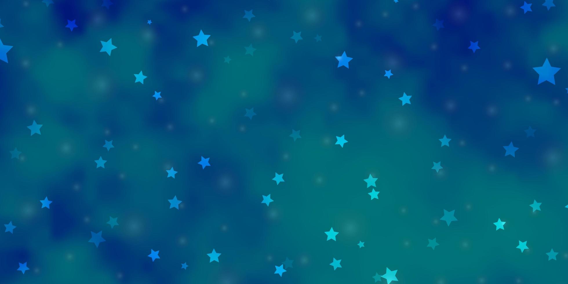 ljusblå vektorlayout med ljusa stjärnor. lysande färgglad illustration med små och stora stjärnor. mönster för nyårsannons, häften. vektor