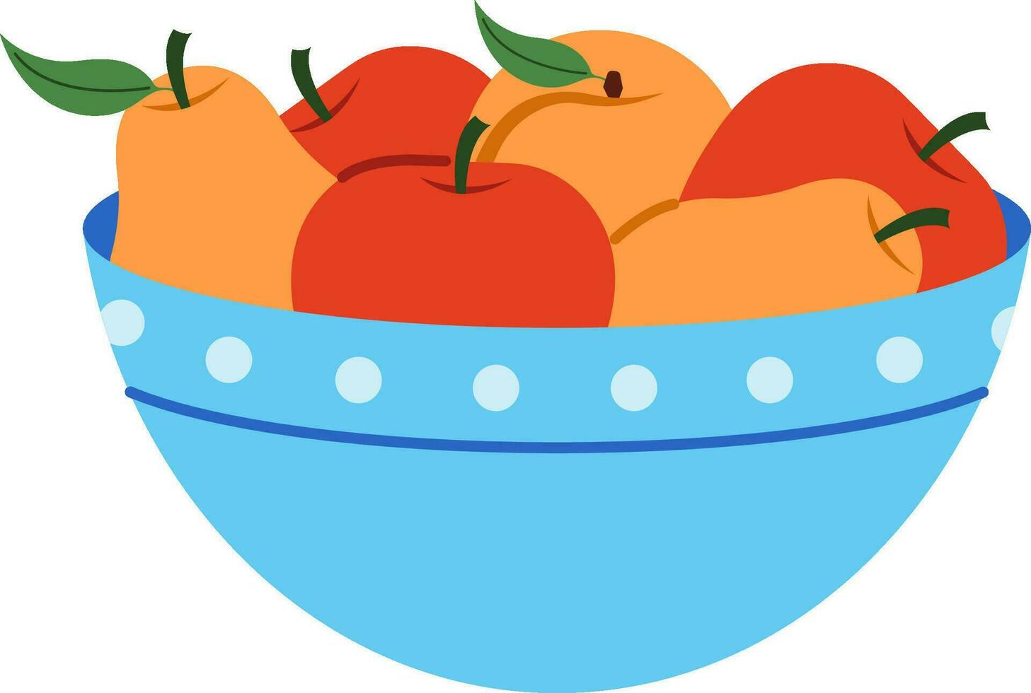 süß Schüssel mit Früchte, Birnen, Pfirsiche, Äpfel. vektor