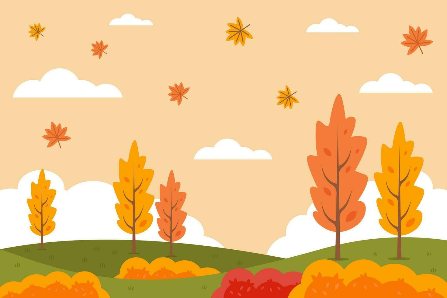 Herbst Vektor Hintergrund Illustration im eben Design