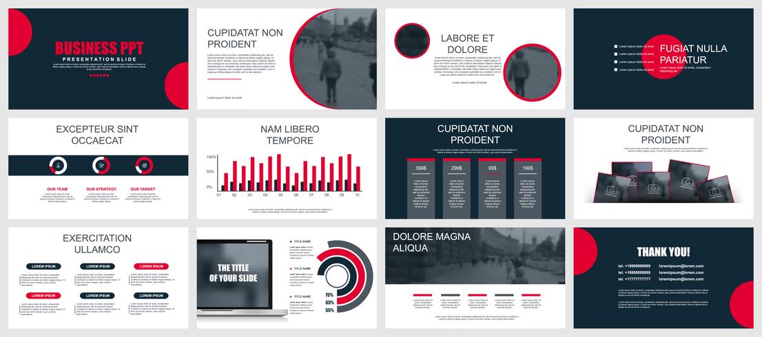 Geschäftspräsentation schiebt Vorlagen von infographic Elementen vektor