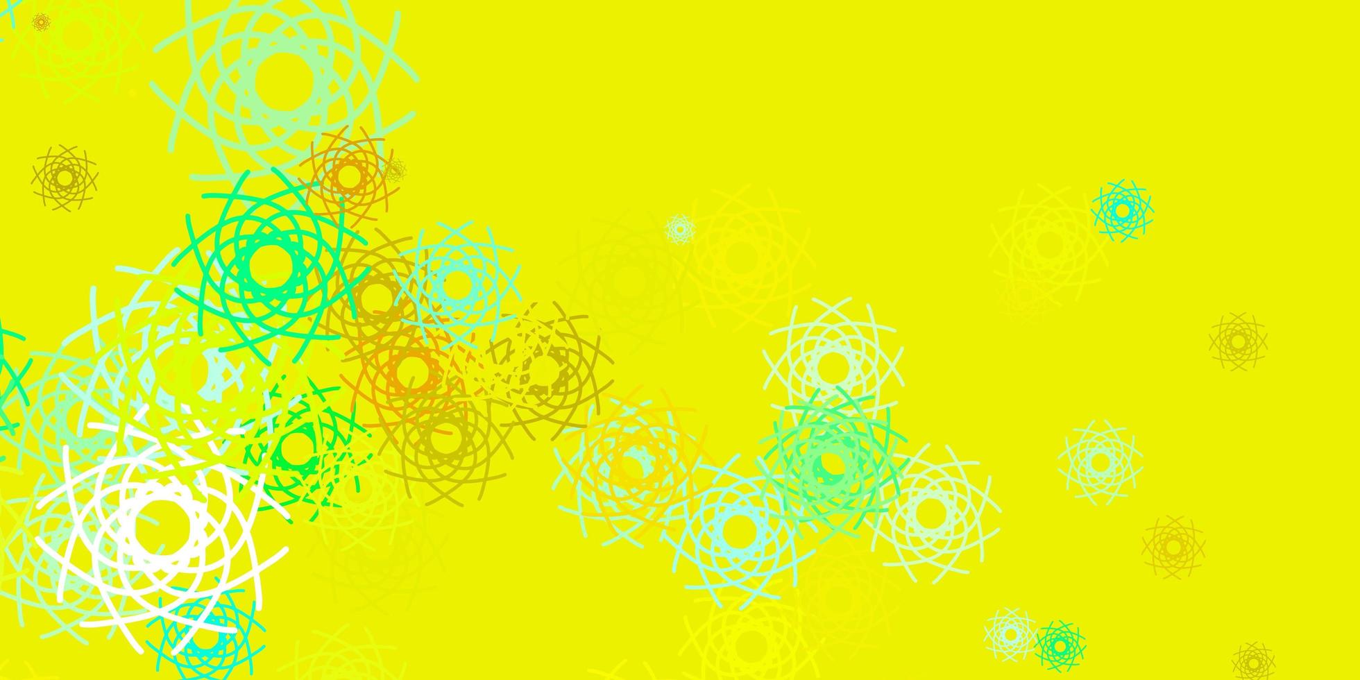 ljusgrön, gul vektorbakgrund med slumpmässiga former. vektor