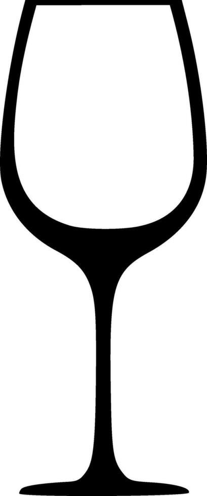 tömma vin glas svart konturer vektor illustration