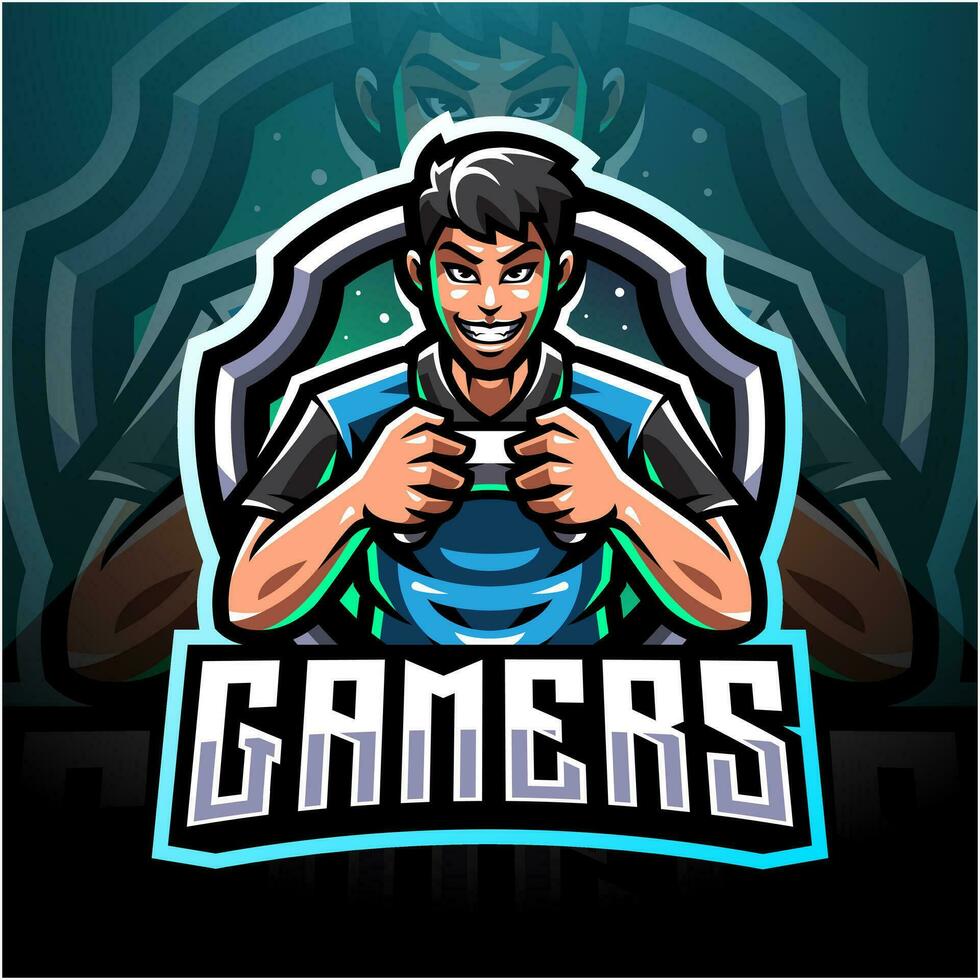 Gamer-Esport-Maskottchen-Logo-Design vektor