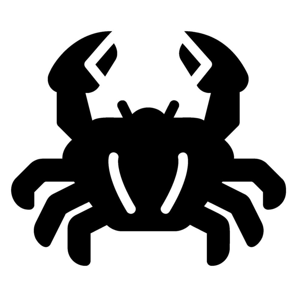 krabba glyf ikon vektor