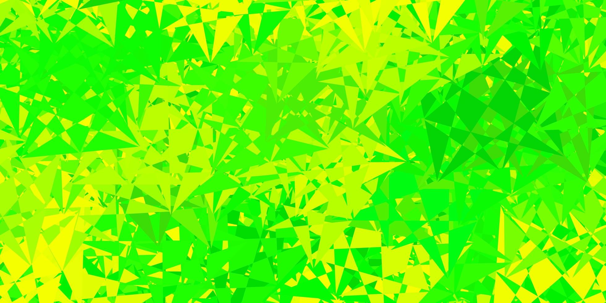 ljusgrön, gul vektorlayout med triangelformer. vektor