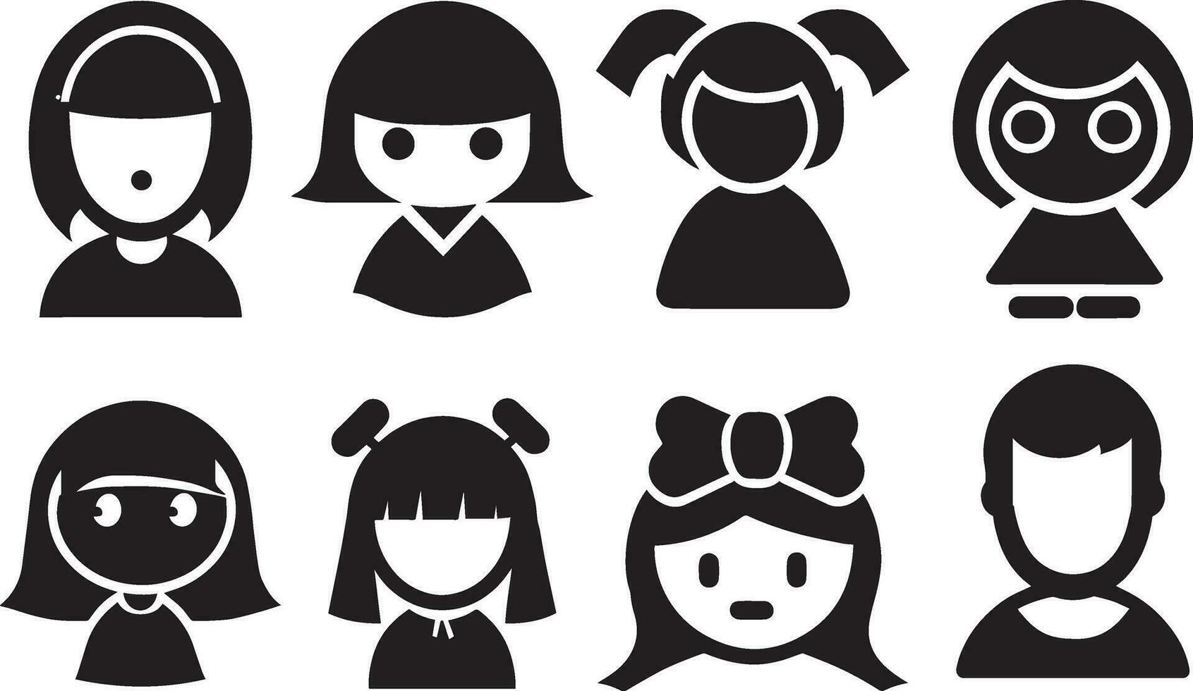 Mädchen Symbol Vektor Pack Illustration