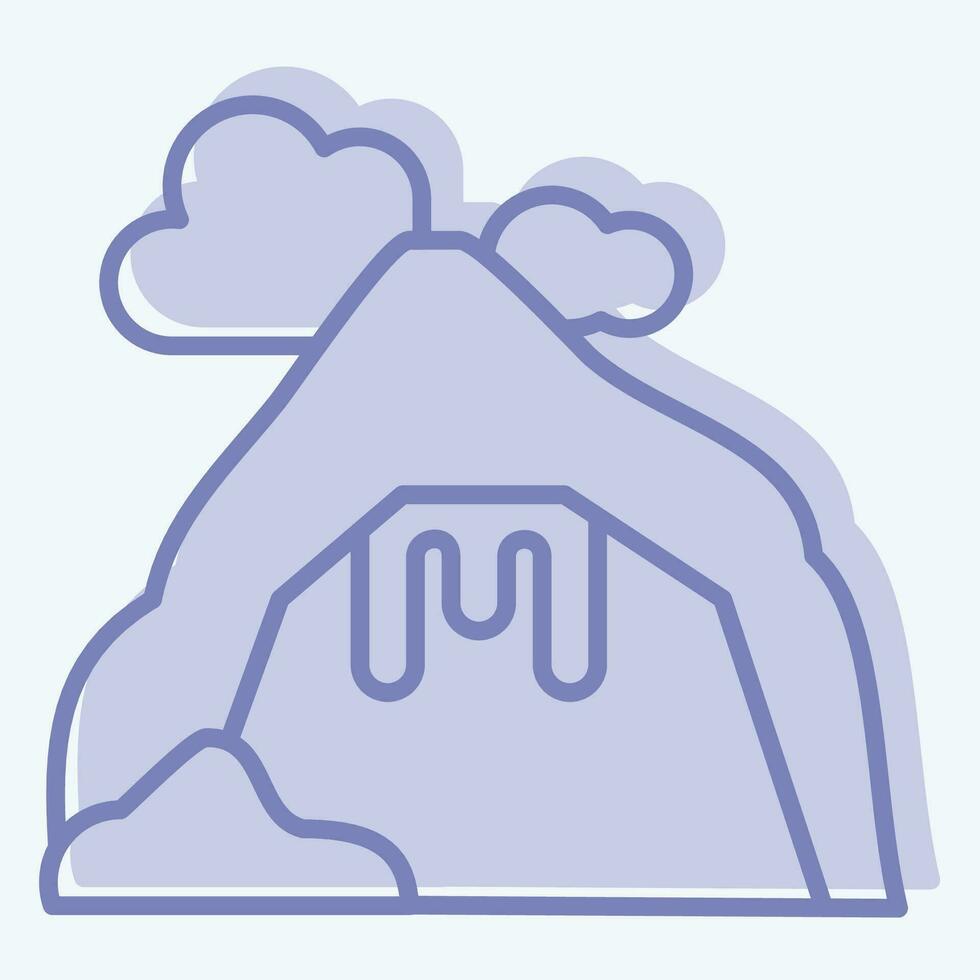 ikon grotta. relaterad till alaska symbol. två tona stil. enkel design redigerbar. enkel illustration vektor