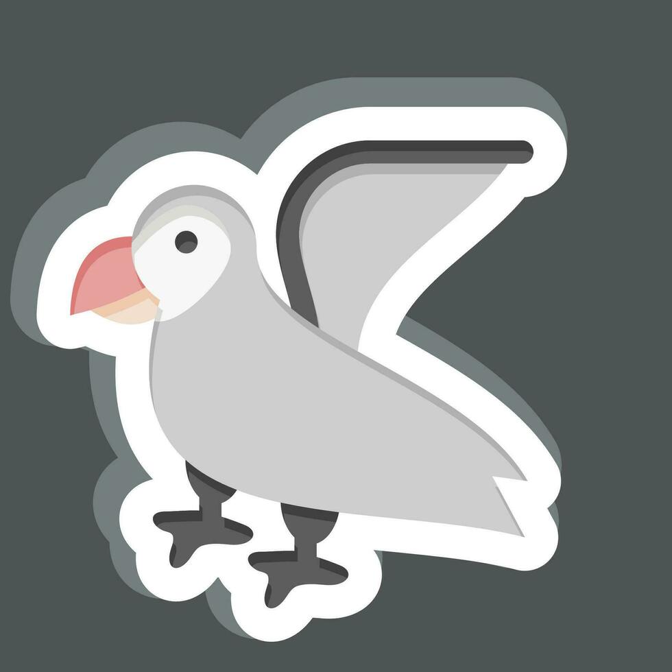 klistermärke lunnefågel. relaterad till alaska symbol. enkel design redigerbar. enkel illustration vektor