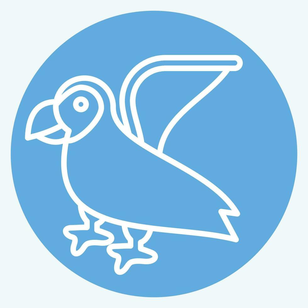 ikon lunnefågel. relaterad till alaska symbol. blå ögon stil. enkel design redigerbar. enkel illustration vektor