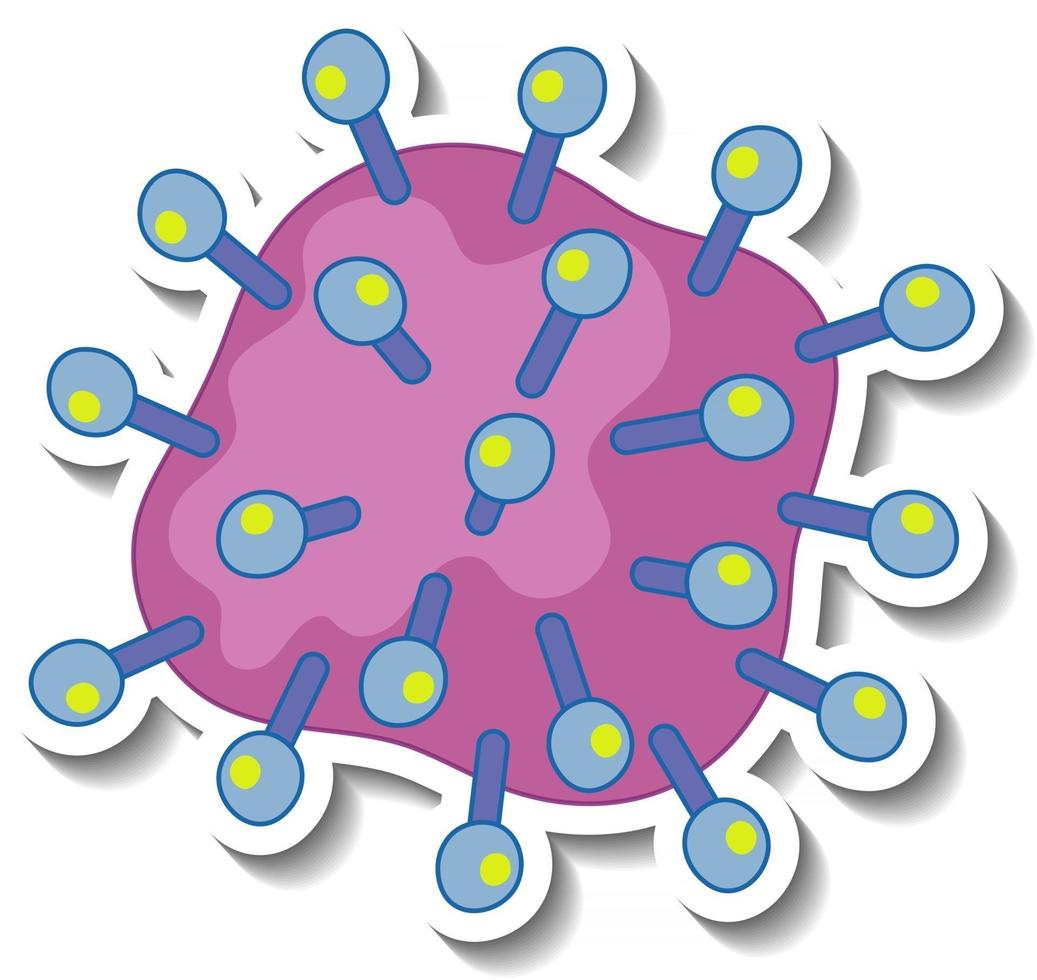 Aufkleberdesign mit Coronavirus- oder Viruszeichen isoliert vektor