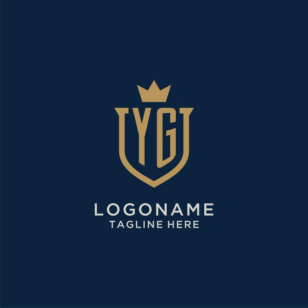 yg Initiale Schild Krone Logo vektor