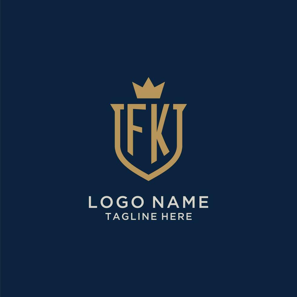 fk Initiale Schild Krone Logo vektor