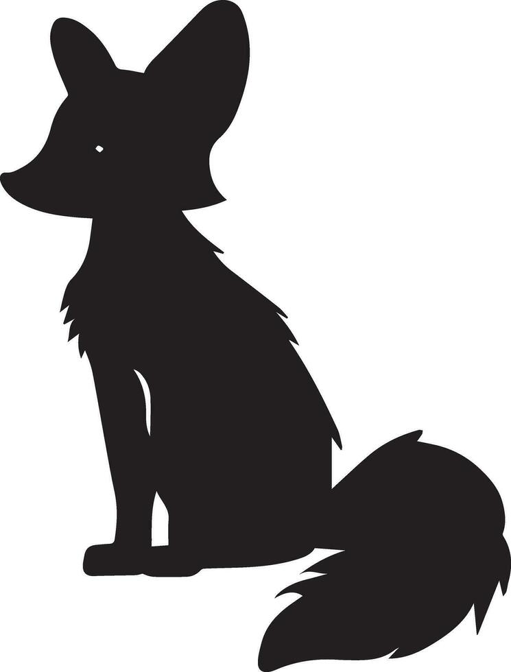 Fuchs Jungtier Vektor Silhouette Illustration schwarz Farbe