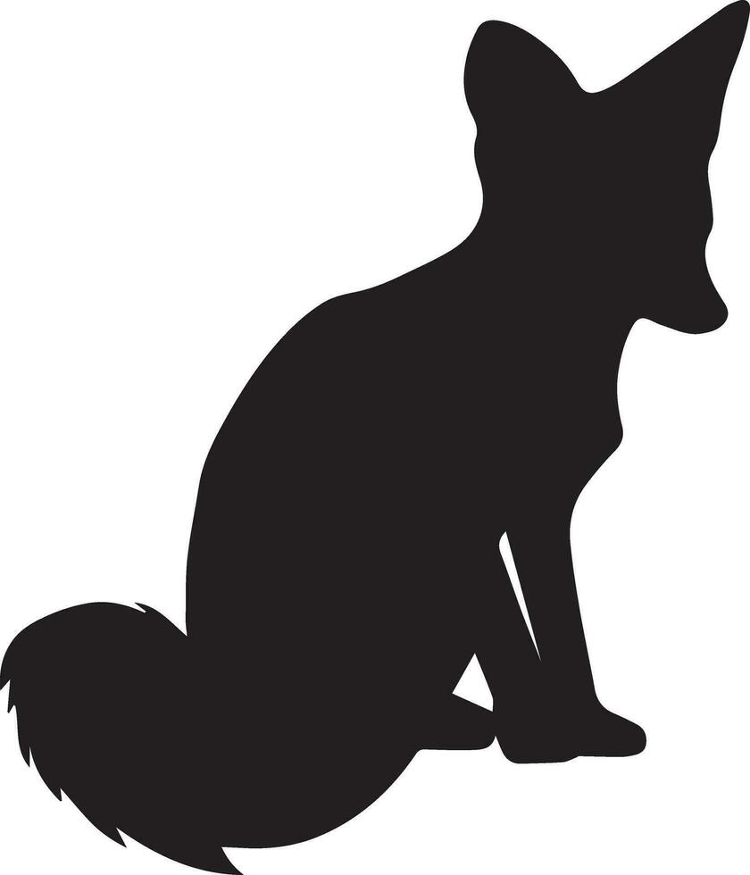 Fuchs Jungtier Vektor Silhouette Illustration schwarz Farbe