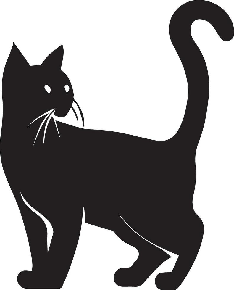 Katze Vektor Silhouette Illustration schwarz Farbe