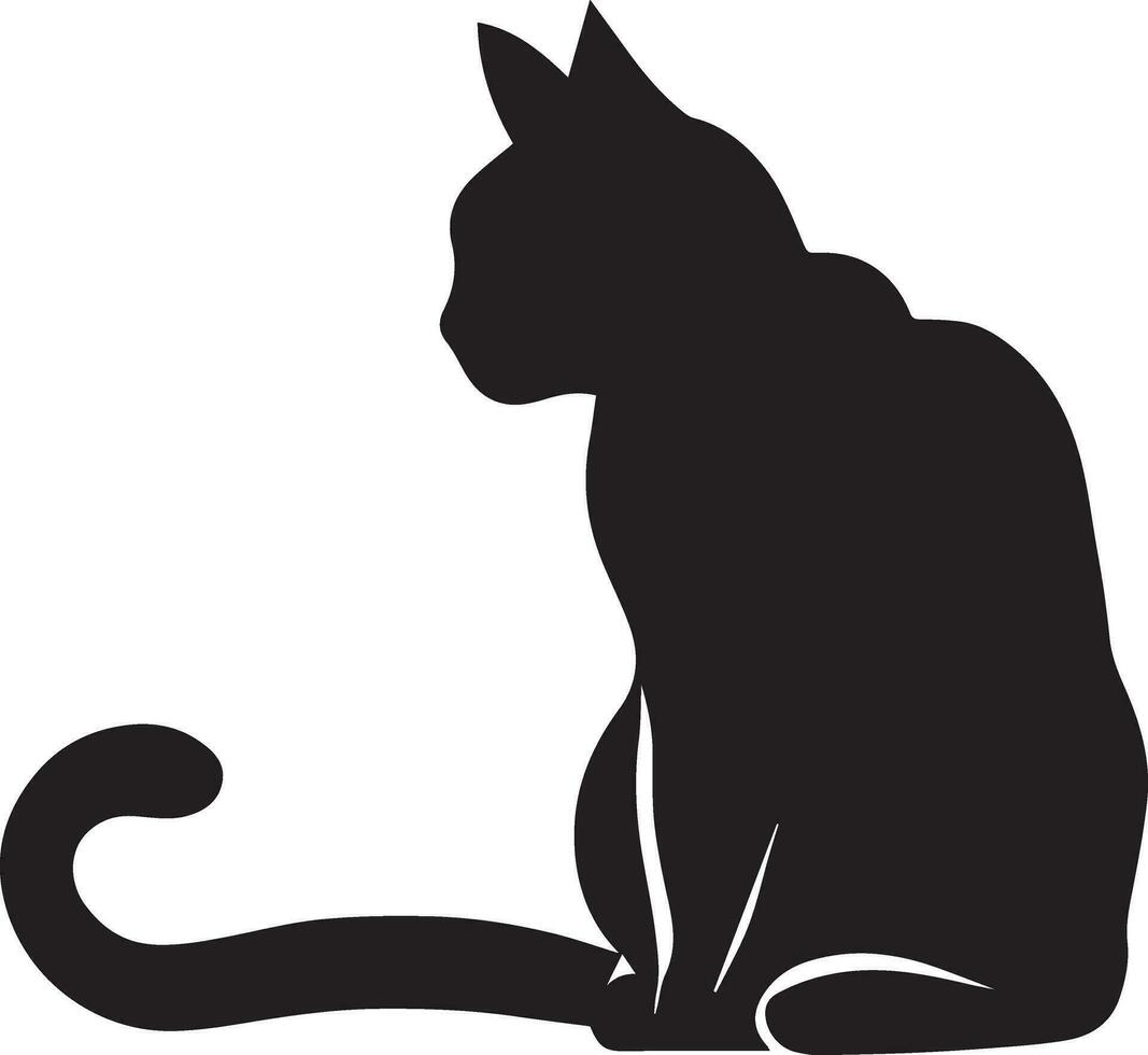 Katze Vektor Silhouette Illustration schwarz Farbe