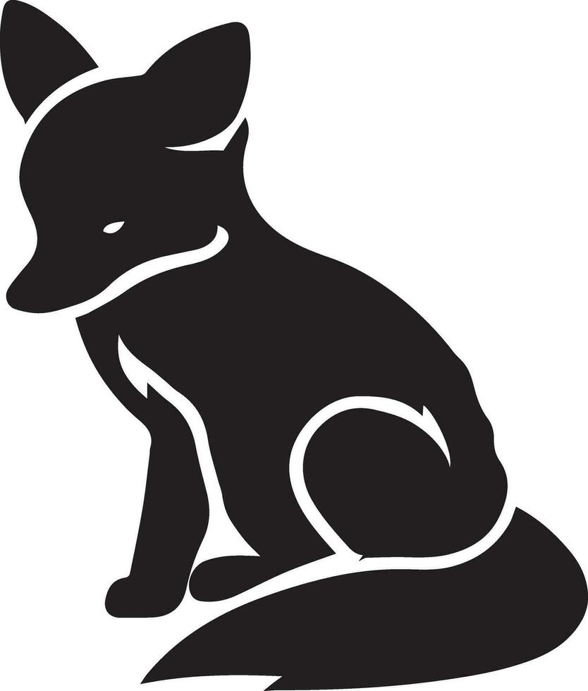 Fuchs Jungtier Vektor Silhouette Illustration schwarz Farbe