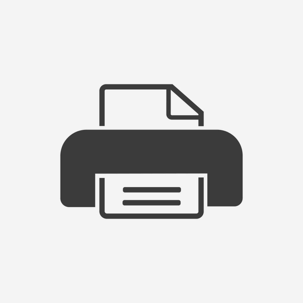 Drucker Symbol Vektor isoliert. Scanner, Fax, drucken Symbol Zeichen