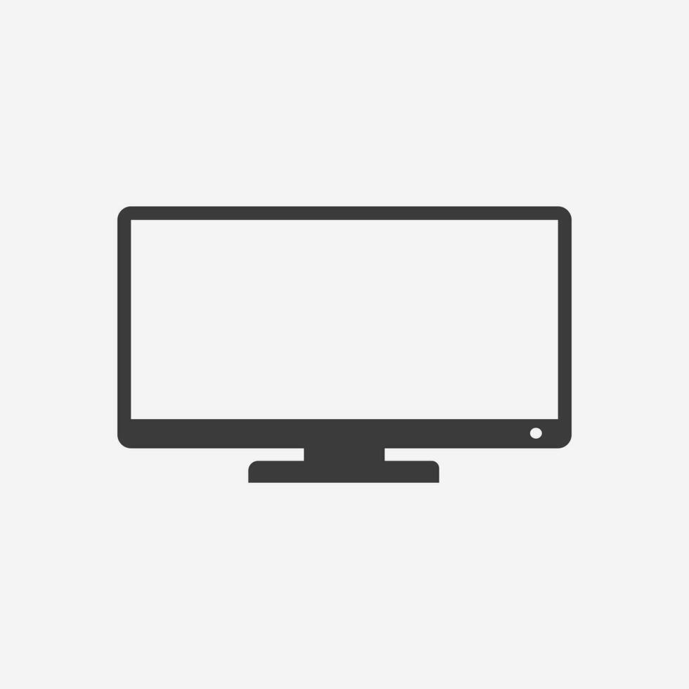 TV ikon vektor. skärm, övervaka, dator symbol tecken vektor
