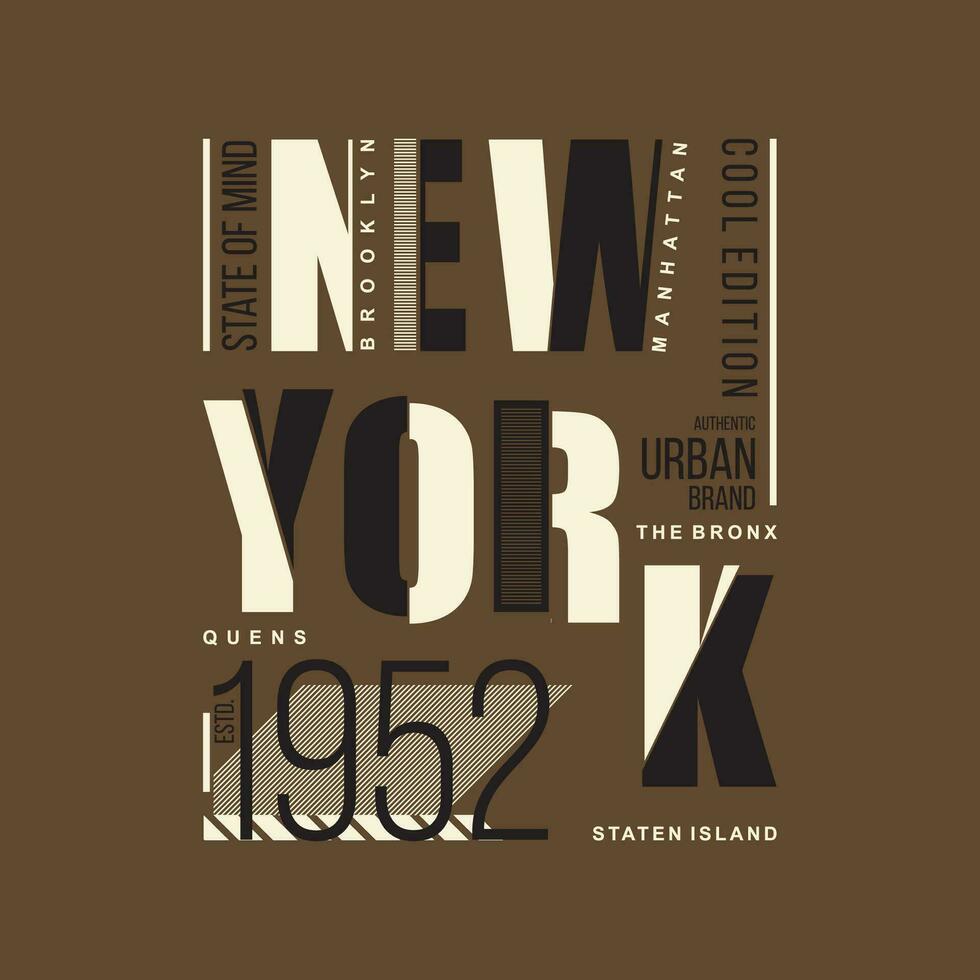 ny york stad text typografi vektor, abstrakt grafisk, illustration, för skriva ut t skjorta vektor