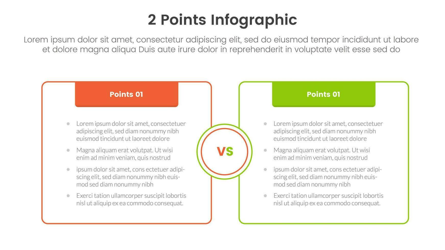 mot eller jämföra och jämförelse begrepp för infographic mall baner med låda motsatt översikt med rubrik med två punkt lista information vektor