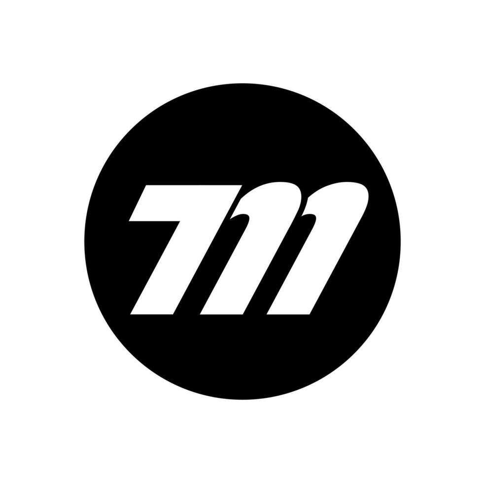 7m Vektor bilden Symbol. 7 Million Monogramm.