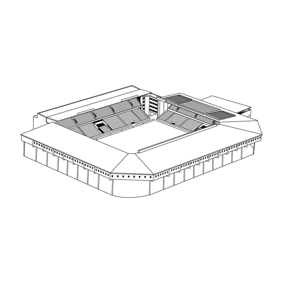 Vektor Linie Kunst von Fußball Stadion