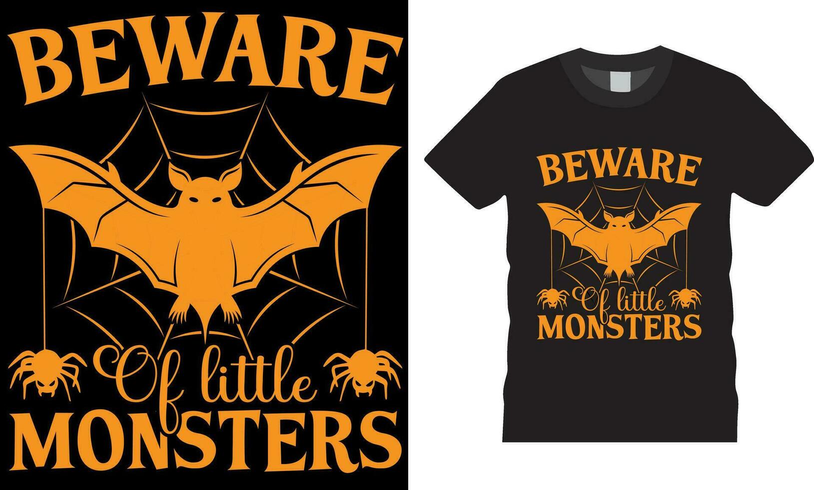 halloween rolig akta sig av liten monster vektor grafisk t-shirt design