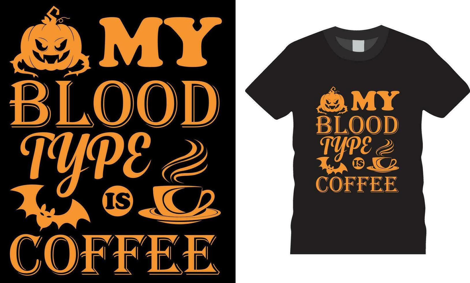 meine Blut Art ist Kaffee - - Halloween t Hemd Design Vektor Vorlage