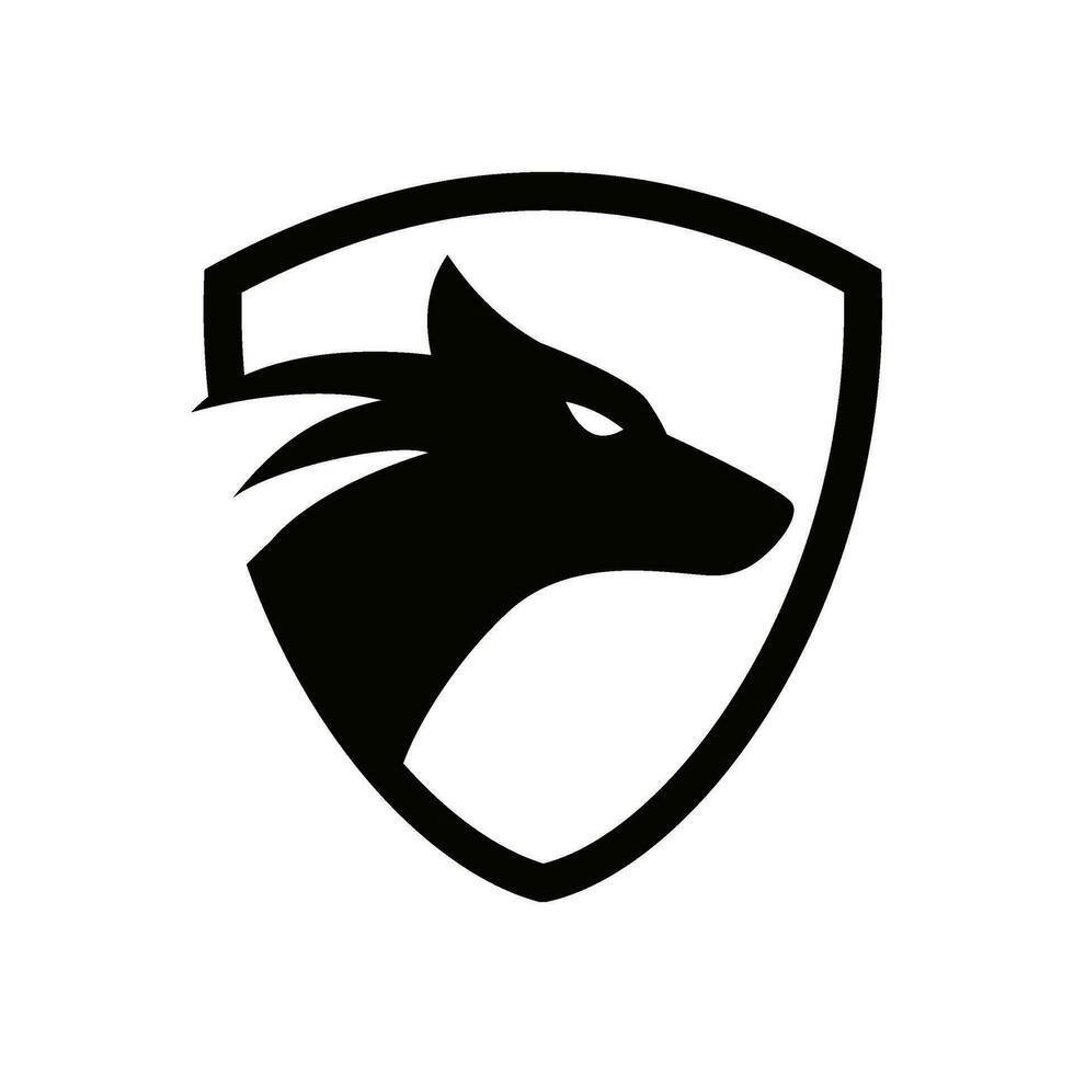 Wolf Schild Vektor Logo