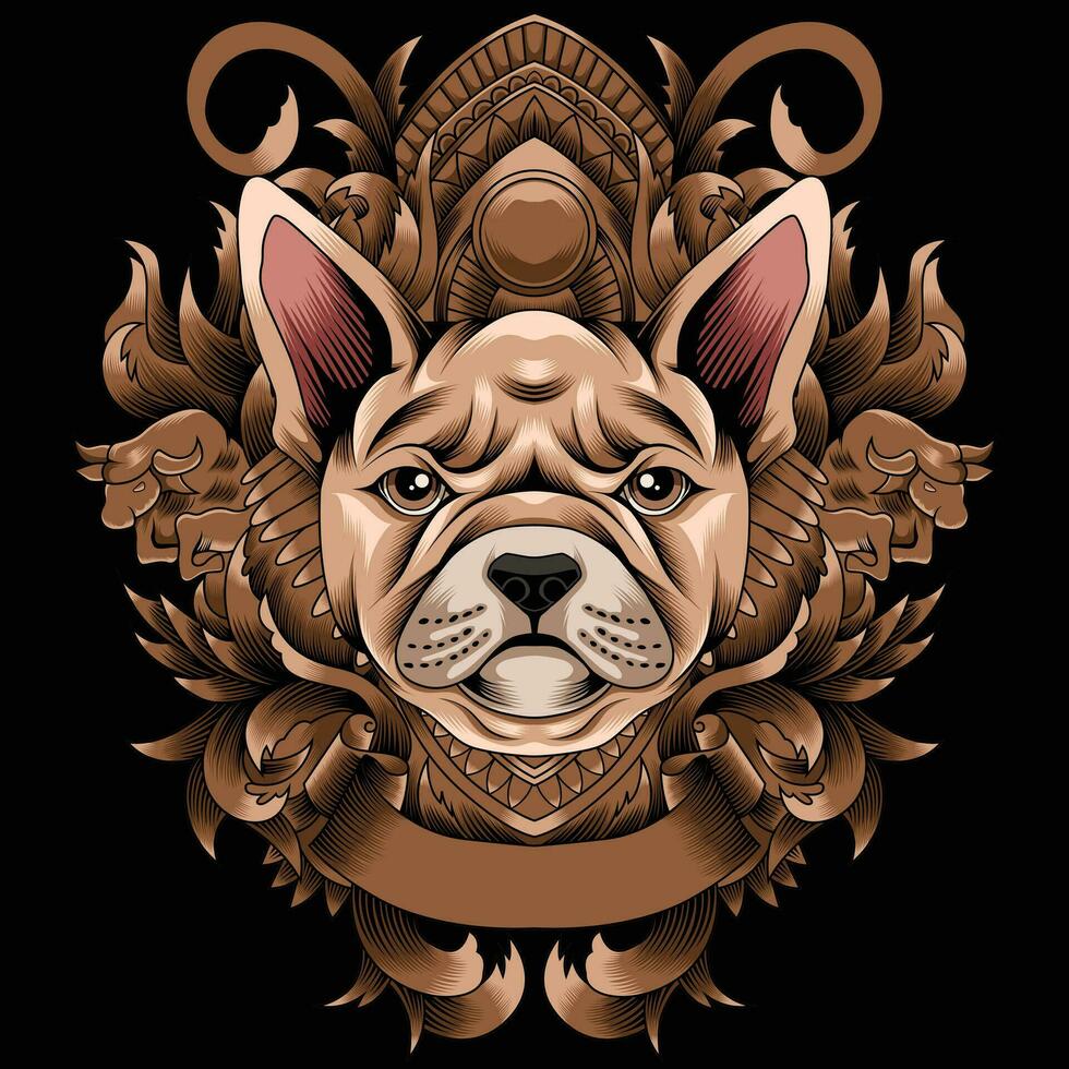 französische Bulldogge-Vektorillustration vektor