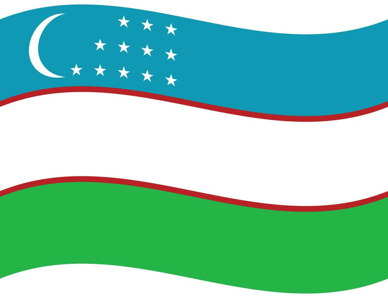 uzbekistan flagga Vinka. uzbekistan flagga. flagga av uzbekistan vektor