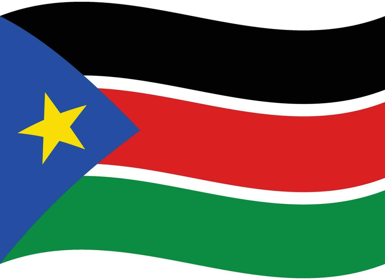 Süd Sudan Flagge Welle. Süd Sudan Flagge. Flagge von Süd Sudan vektor