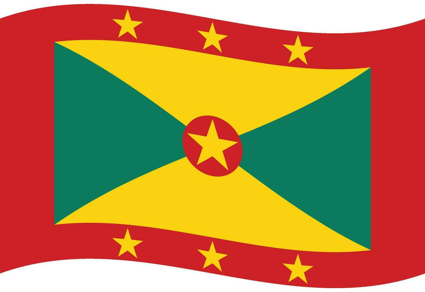 Grenada Flagge Welle. Grenada Flagge. Flagge von Grenada vektor