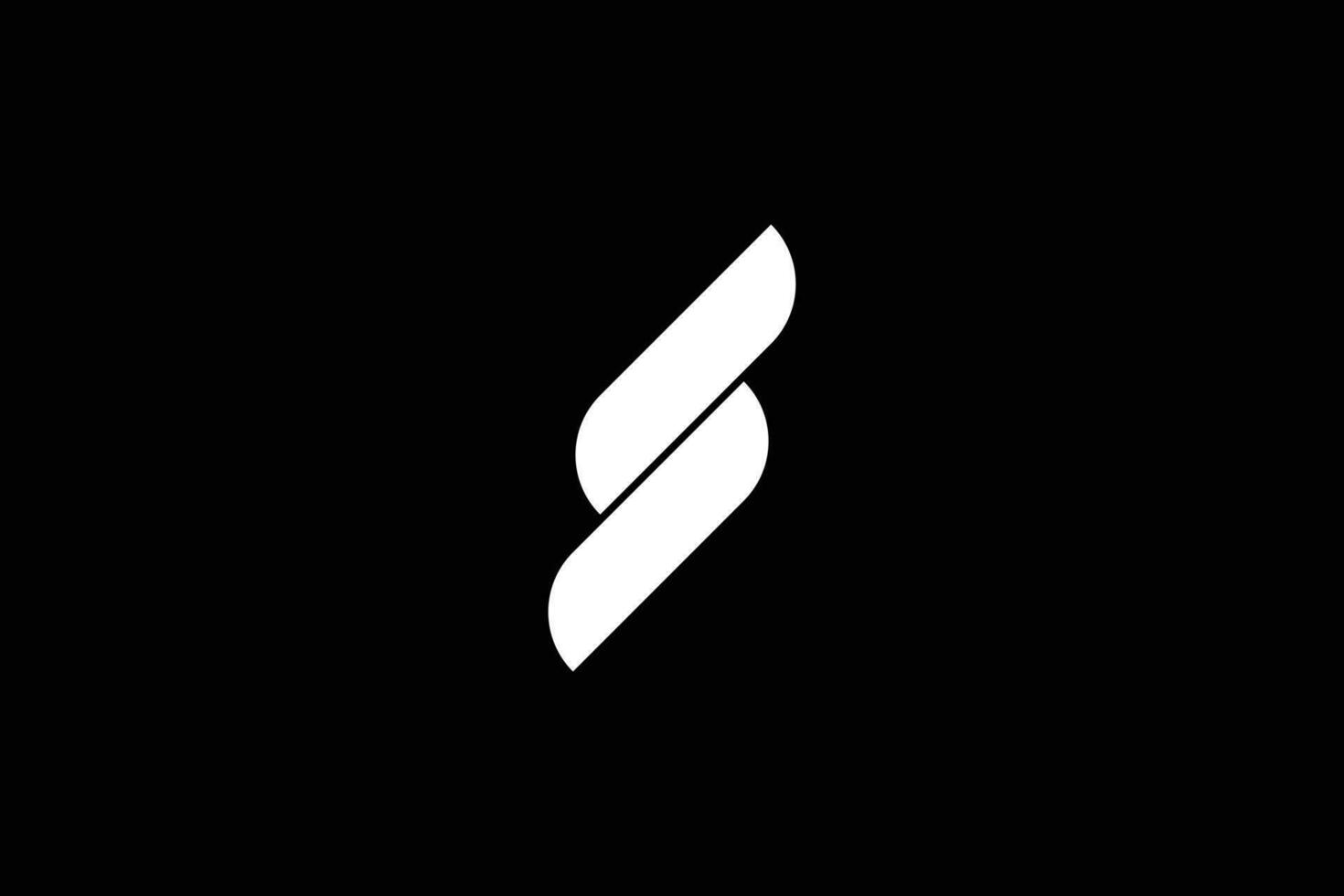 minimal und kreativ Brief s Logo Vorlage auf schwarz Hintergrund vektor