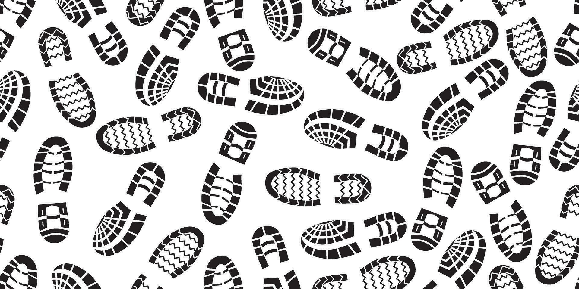schwarz Weiß Schuh drucken nahtlos Muster vektor