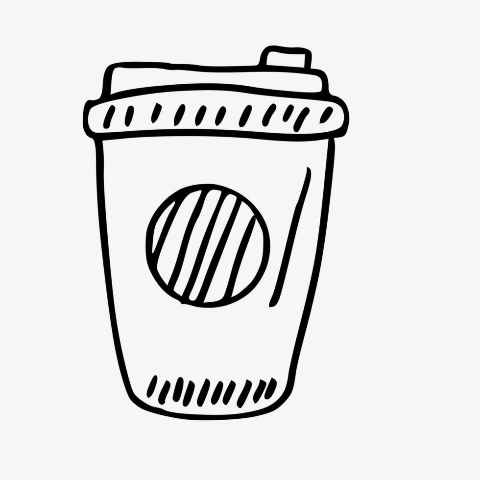 Hand gezeichnet Tinte Kaffee Tasse, skizzieren von Kaffee Bohnen. Kaffee trinken Hand gezeichnet Sammlung. skizzieren Grafik Elemente zum Speisekarte Design. vektor