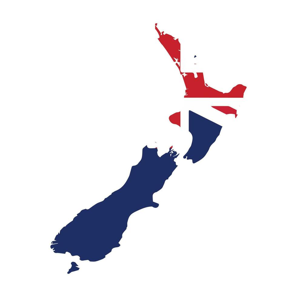 ny zealand Karta med nationell flagga vektor illustration