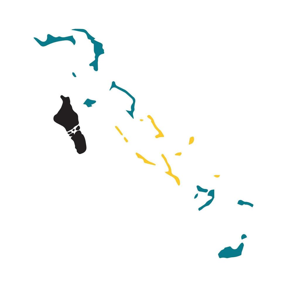 vektor Karta flagga av Bahamas isolerat på vit bakgrund