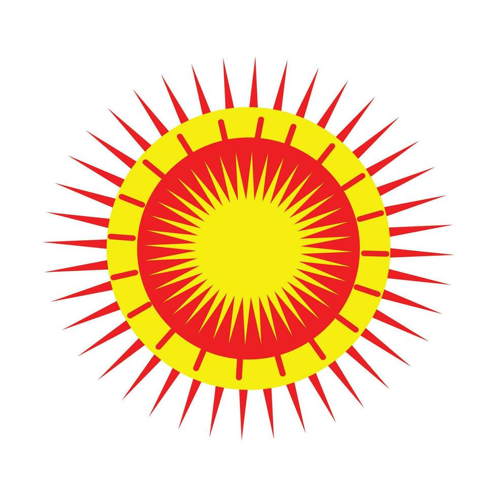 röd och gul färgrik Sol logotyp vektor