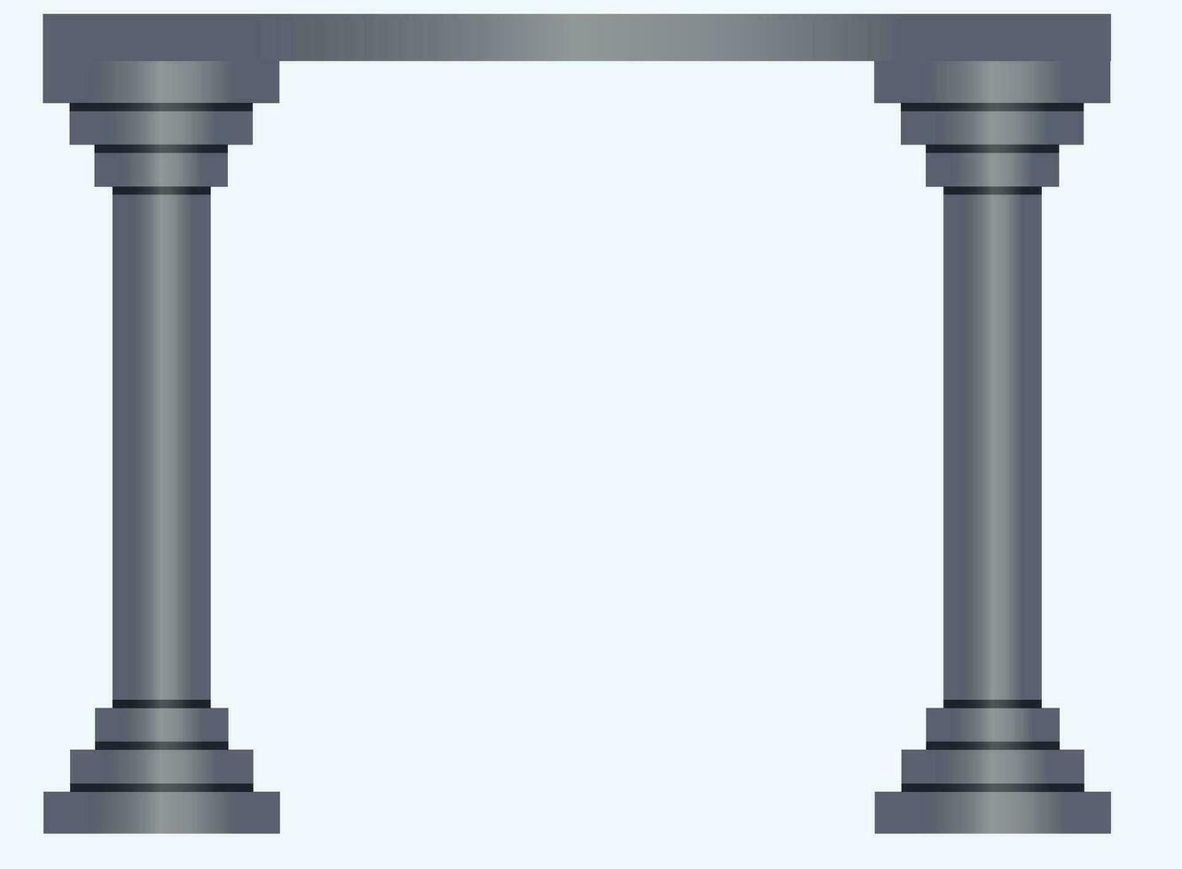 klassisch Jahrgang Bogen von das Portal Tür mit das Säulen Vektor Grafik das Eingang von das Fassade oder das Rahmung von das Möbel. Säulen und Bogen isoliert auf Weiß Hintergrund.