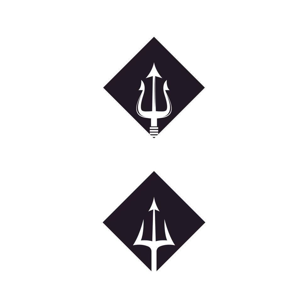 Tombak Dreizack Vintage Dari Poseidon Neptun Gott Triton König Desain Logo vektor