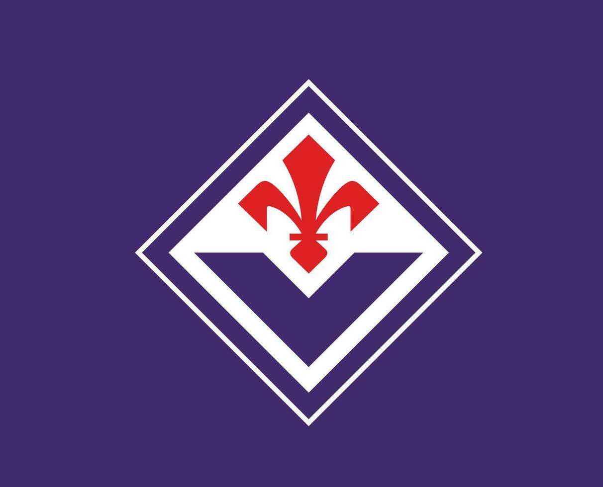 fiorentina klubb symbol logotyp serie en fotboll calcio Italien abstrakt design vektor illustration med lila bakgrund