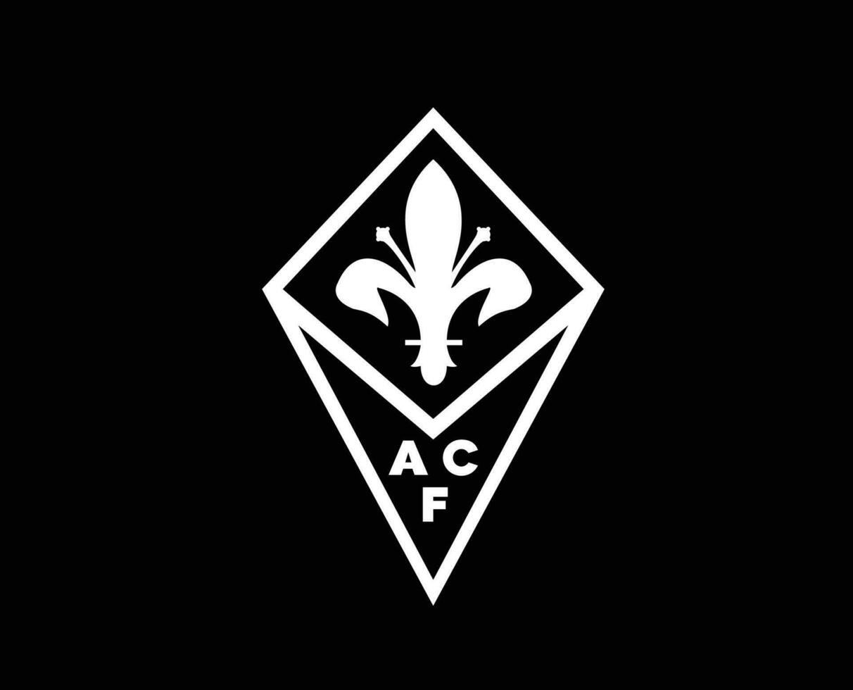 fiorentina klubb logotyp symbol vit serie en fotboll calcio Italien abstrakt design vektor illustration med svart bakgrund