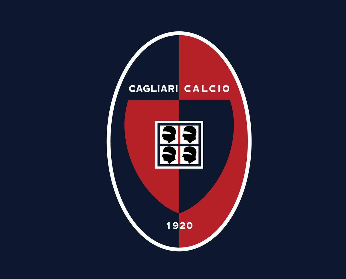 cagliari klubb symbol logotyp serie en fotboll calcio Italien abstrakt design vektor illustration med blå bakgrund